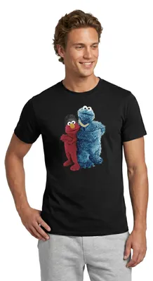 Produktbild von Spreadshirt Sesamstraße Gangster Krümelmonster & Elmo Männer T-Shirt, 3XL, Schwarz