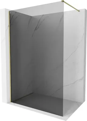 Image de Paroi de douche Mexen Kioto-X Walk-in 140 x 200 cm, graphite 10 mm, or - 800-140-101-50-40-X