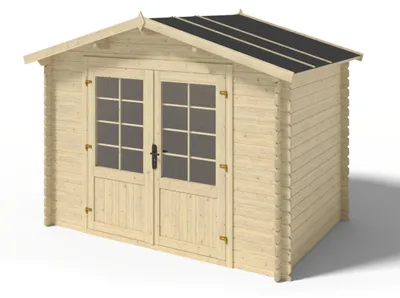 Image de Abri de jardin en bois - 6m2 - 3x2m - Ep. 28mm - Couleur: naturel - DOM420 - ALTANKA