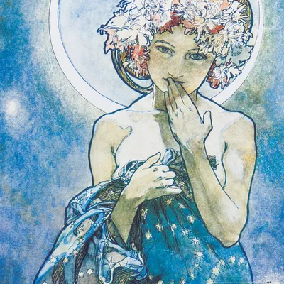 Produktbild von Alphonse Mucha Kunstdruck Bild - Der Mond, 1902 (40 x 40 cm)