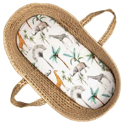 Produktbild von Spannbettlaken Safari - 70 x 30 cm - Grünspan | by SEVIRA KIDS