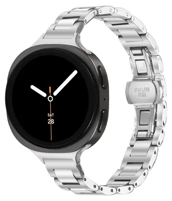 Produktbild von By Qubix Slim fit Edelstahl-Gliederarmband - Silber - passend für Samsung Galaxy Watch 8 Classic - 46 mm