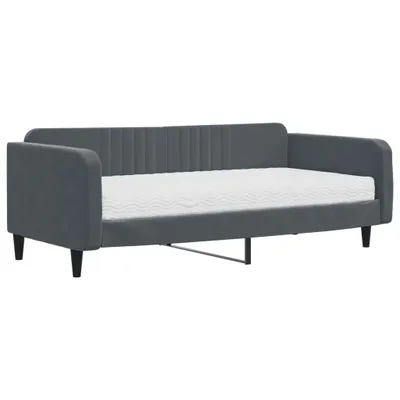 Zdjęcie produktu dla VidaXL 3197047, sofa rozkładana, Szary, Pianka, Metal, Poliester, Drewno, 2230 mm, 1100 mm
