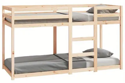 Obrázek produktu pro Postel na palandách, rozměry 75x190 cm – masivní borové dřevo – úsporná dětská postel a palanda
