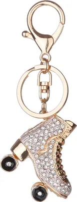 Produktbild von Frau Strass Rollschuhe Anhänger Schlüsselanhänger Schlüsselanhänger Rucksack Ornamente-Weiß