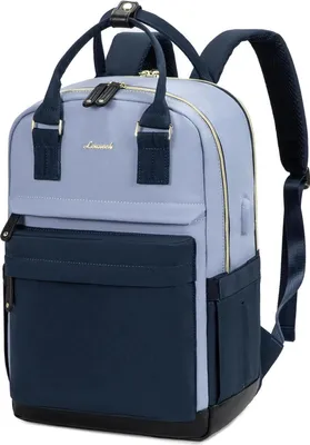 Image de LOVEVOOK Sac à dos Femme Homme 15,6 pouces Compartiment pour ordinateur portable Imperméable Bleu