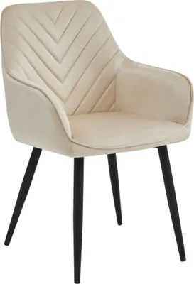 Image de Chaise de salle à manger, chaise de cuisine, chaise rembourrée, chaise de maquillage Fauteuil lounge en velours, supporte jusqu'à 110 kg, Beige