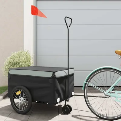 Produktbild von Design Fahrradanhänger Schwarz und Grau 45 kg Eisen, Fahrradanhänger 2024 Neu