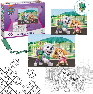 Produktbild von 2-in-1 PAW PATROL PUZZLE 60 TEILE MALBUCH UND PUZZLE IN EINEM 200161