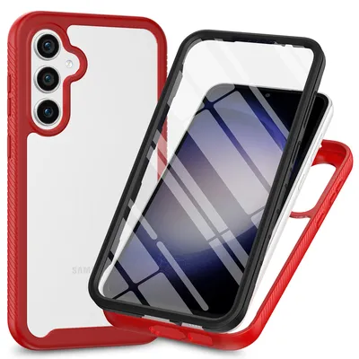 Immagine prodotto di Custodia per Samsung Galaxy S24 FE, paraurti con protezione dello schermo integrata Custodia protettiva a 360° Red
