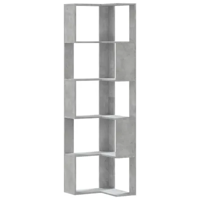 Image de vidaXL Bibliothèque d'angle 5 étagères gris béton 50x50x179 cm Bois composite