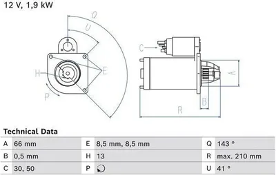 Produktbild von BOSCH 0 986 025 040 Anlasser
