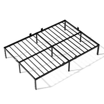 Produktbild von Bett 140 x 200 cm, Bettgestell mit Stauraum, Modernes Doppelbett KUTAS, Metallbett mit 14 Reihen Metalllamellen, Industriestil, bis 480 kg, Schwarz