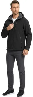 Produktbild von Herren Softshelljacke mit Kapuze wasserdicht gefüttert bequem Schwarz S