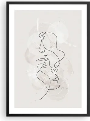 Produktbild von Gerahmtes Poster - Schwarzer Rahmen - Einzeilig Mann Frau - 50x70 cm - Wand Bild - Wanddeko - Wandbilder - Kunstposter - Wandposter - Bilderrahmen - Bilder - Kunstdruck - P2BPA50x70-4629