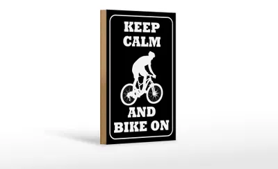 Produktbild von Holzschild Spruch 12x18cm Keep Calm and Bike on
