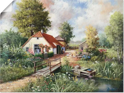Produktbild von ARTland Poster Bauernhof Größe: 60x45 cm