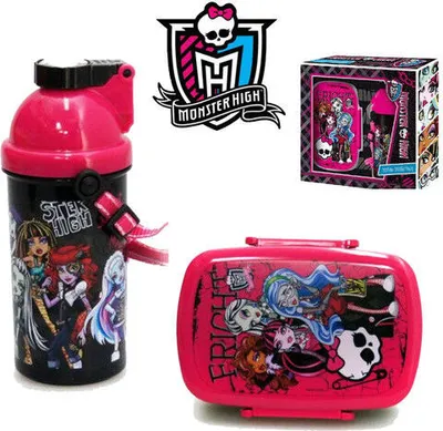 Produktbild von Monster High Lunch Set Brotdose + Trinkflasche Brotbox Pausenbrot Vesperdose