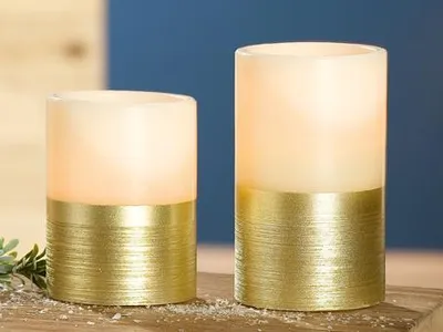 Produktbild von Gilde Wachs Led Kerze geriffelt