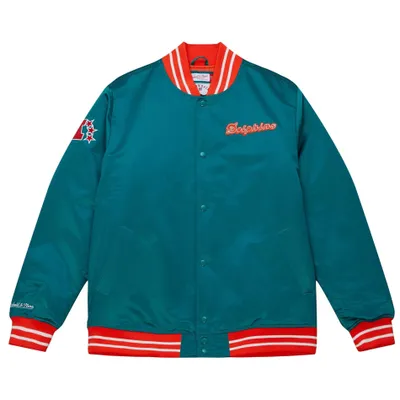 Produktbild von Miami Dolphins NFL Mitchell & Ness Heavyweight Satin Jacke Aqua-L