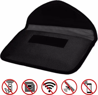 Produktbild von RFID Strahlenschutz-Tasche No-Signal Funk Stop Handy Smartphone Tasche Schwarz