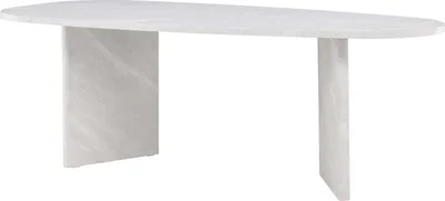 Obrázok produktu pre FURNLUX Jedálenský stôl Gronvik Marble Grey 100cm / Hauptfarbe: Grau / Abmessungen: 100 x 220 x 75 cm
