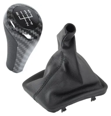 Für BMW E46 1998-2005 Schaltknauf Carbon Look 5-Gang Schaltmanschette Schwarz in der Farbe Carbon von GOLDCAR