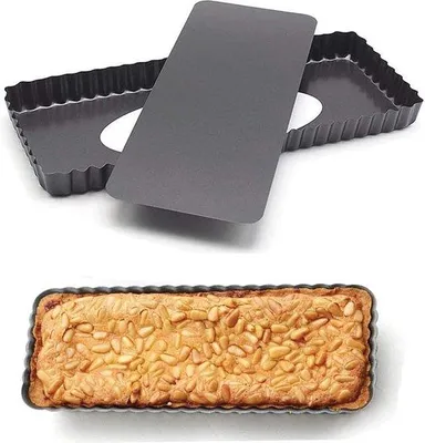 Produktbild von Famanu Rechteckige Kuchenform mit abnehmbarem Boden - 36,5 x 14,5 x 3 cm