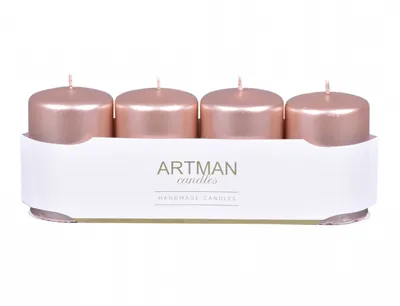 Obrázek produktu pro Nohel Garden Svíčka adventní VÁLEC metalická d6x9cm 4ks