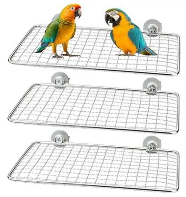 Produktbild von Edelstahl Vogel-Sitzstangen 20 x 13 cm für Käfig Zubehör Sittiche Nymphensittiche
