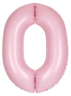 Produktbild von XL Folienballon rosa matt Zahl 0