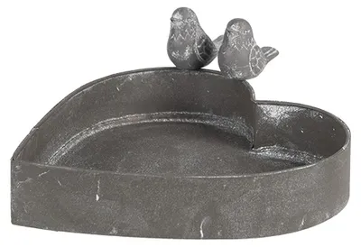 Produktbild von Clayre & Eef Blumentopf Herz 19x17x7 cm Grau Metall
