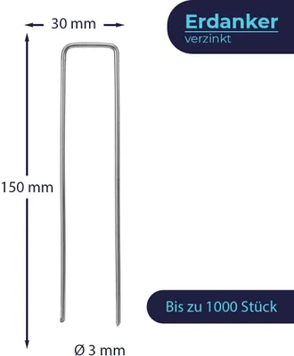 Produktbild von Zeltheringe / Bodenanker, Ausführung:Erdanker verzinkt 150x30 mm, Menge:100