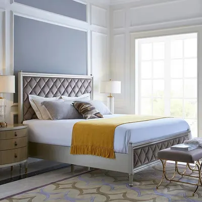 Produktbild von Klassisch Designer Bett Schlafzimmer Textil Leder Polster Italienische Möbel Neu
