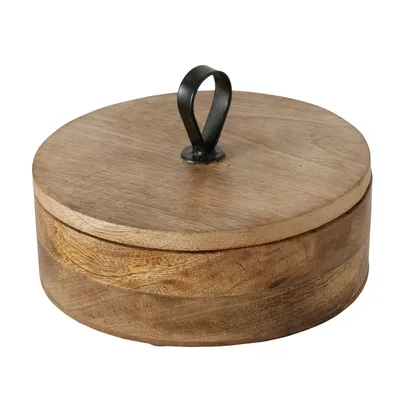 Produktbild von Runde Box KABIR, Mangoholz, Ø 19 cm