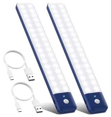 LED-Kastlamp 80 LEDs, 32 cm, bewegungsgesteuert, USB-C, 2 Stück