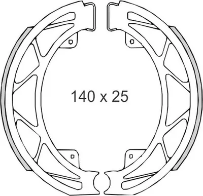 Obrázok produktu pre PIAGGIO FLY 05'-/LIBERTY 97'-14'/LIBERTY 4T 00'- Brzdové čeľuste (140x25mm) (FT 0303)