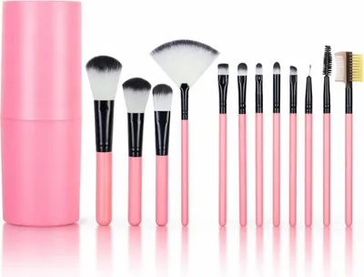 Produktbild von Make-up Pinselset mit Aufbewahrungsbox – Rosa