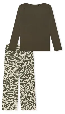 Produktbild von Schiesser Damen Pyjama Selected Premium oliv - Größe 42