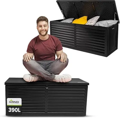 Produktbild von Gartenbox 390 L Auflagenbox Larus Kissenbox Gartenmöbel Balkonmöbel | Auflagenbox wasserdicht - Kissenbox Outdoor wasserdicht - Aufbewahrungsbox mit Deckel Garten - Geräteschuppen Garten Zubehör