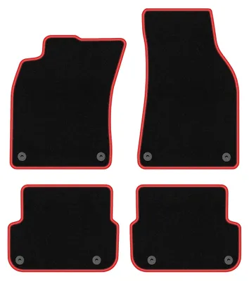 Imagen del producto de Alfombrillas de moqueta para Audi A6 C6 FL 2006-2011 (sedán/familiar) – juego de 4 piezas, /rojo, a medida – Wielganizator CARLUX