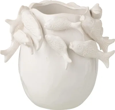 Produktbild von J-Line Vase Fisch Ton Ekru Small