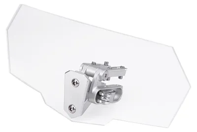 Produktbild von Motorrad-Windschutzscheibe - Universell verstellbare Windabweiser - ABS-Material - Abmessungen 270x120x44mm - Inklusive Halterung - Motorradscheibe