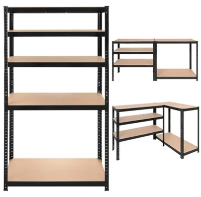 Image de Étagère de rangement métallique avec 5 niveaux, dimensions : 180 x 90 x 40 cm