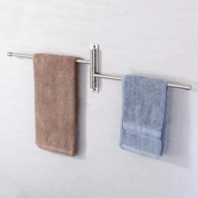 Produktbild von Draaibaar 2-armige Handtuchhalter RVS 180° Rotationsfähigkeit Wandmontage