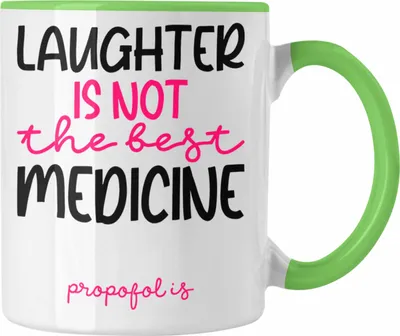 Produktbild von Trendation - Propofol Tasse Geschenk Anästhesie Medizin Spruch für Frauen Geschenkidee (Grün)