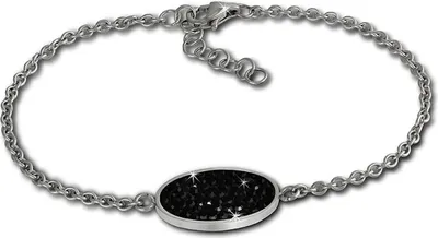 Produktbild von Amello Armband Damen Oval Edelstahl schwarz Schmuck D2ESAS01S