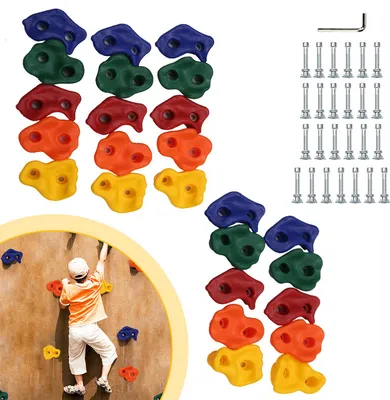 Produktbild von Jiubiaz 60X Klettergriffe Boulderwand Outdoor Farbigen Kletterfelsen Kinder Klettersteine