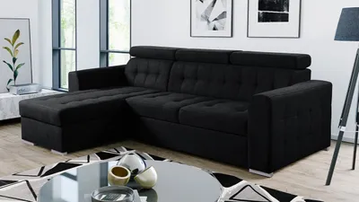 Obrázek produktu pro Rozkládací sedačka s úložným prostorem GRANADA - černá, levý roh