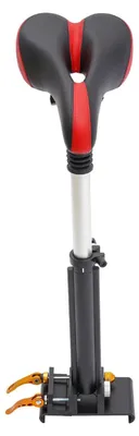 Produktbild von E-Scooter Sitz - Höhenverstellbares Sitz-Set - Höhe 40–60 cm - Stoßdämpfend - PolyurethanPolster - Aluminiumlegierung - Sattel 26 x 16 cm - Schwarz